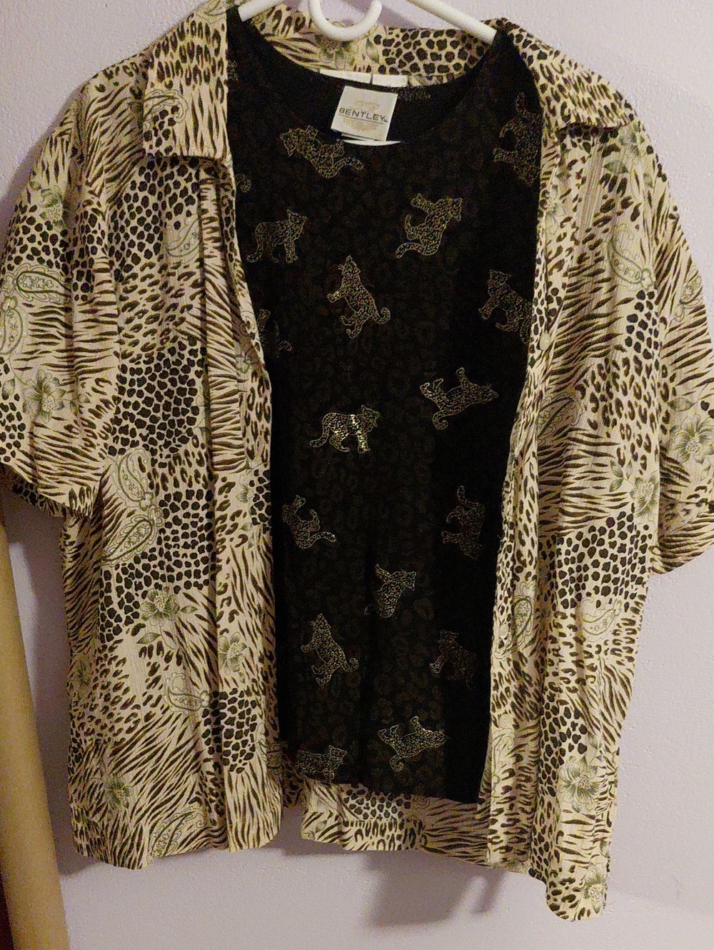 Erika Cream and Black Animal Print Open Jacket